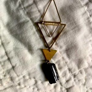 Triangle brass pendent necklace